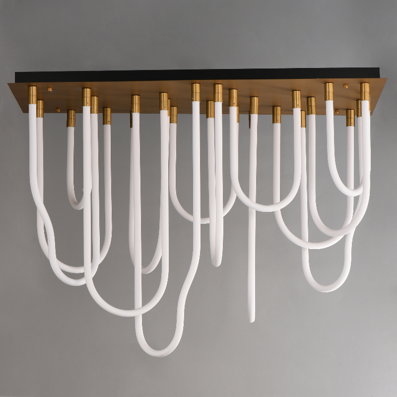 ET2 E24989 Soleil 14-lt 42" LED Flush Mount - Natural Aged Brass
