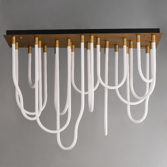 ET2 E24989 Soleil 14-lt 42" LED Flush Mount - Natural Aged Brass