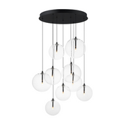ET2 E25077 Global 9-lt 22" LED Chandelier - Black