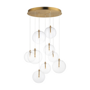 ET2 E25077 Global 9-lt 22" LED Chandelier - Natural Aged Brass