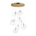 ET2 E25077 Global 9-lt 22" LED Chandelier - Natural Aged Brass