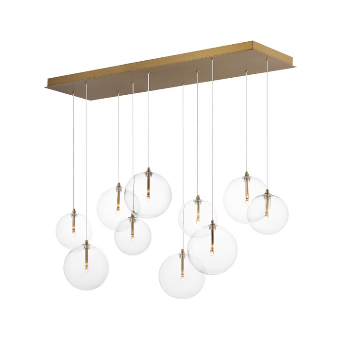 ET2 E25079 Global 10-lt 42" LED Pendant - Natural Aged Brass