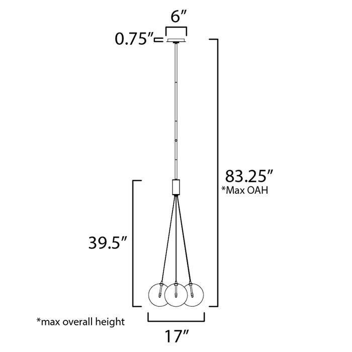 ET2 E25084 Burst 4-lt 17" LED Pendant