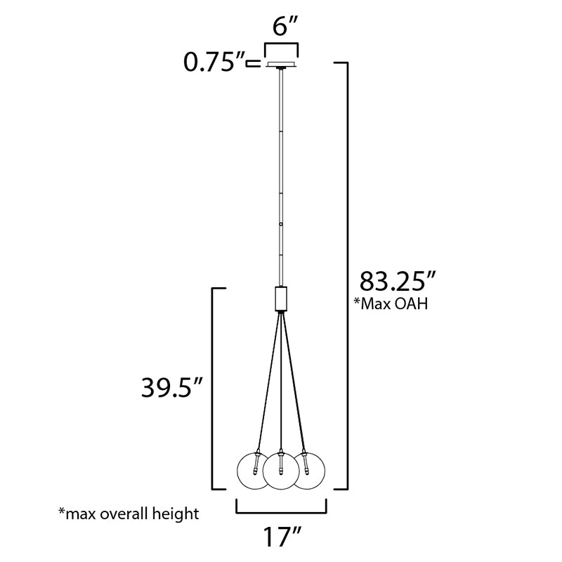 ET2 E25084 Burst 4-lt 17" LED Pendant