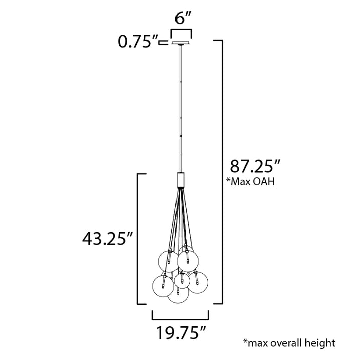 ET2 E25087 Burst 9-lt 20" LED Pendant