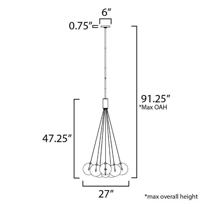 ET2 E25089 Burst 12-lt 27" LED Pendant