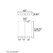 ET2 E25168 Soji 6-lt 60" LED Linear Pendant