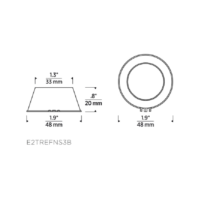 Element E2TREFNS3 2" LED Trim Mounted Reflector, Non-Slotted