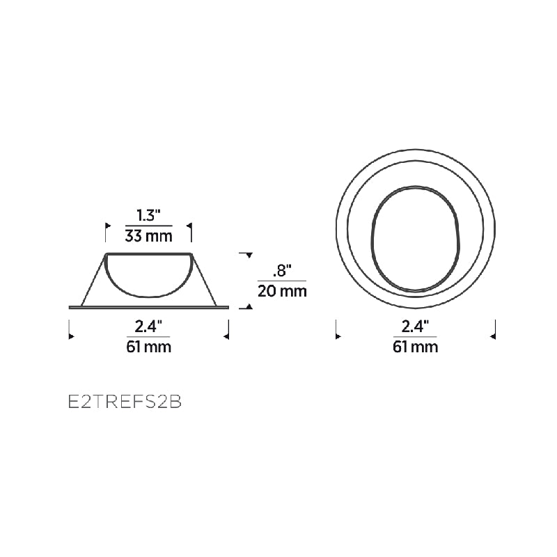 Element E2TREFS2 2" LED Trim Mounted Reflector, Slotted