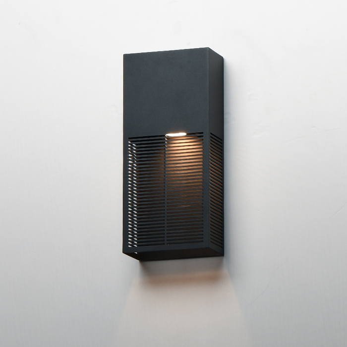 ET2 E30392 Grate 1-lt 14" Tall LED Outdoor Wall Sconce - Black
