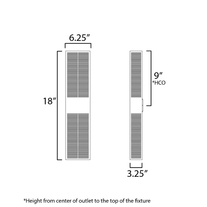 ET2 E30393 Grate 2-lt 18" Tall LED Outdoor Wall Sconce