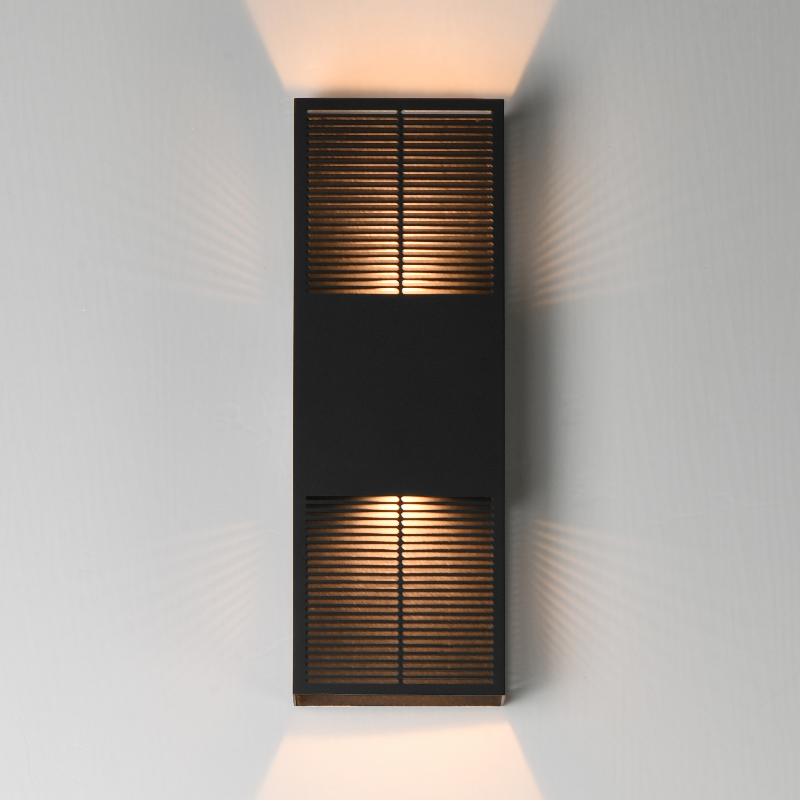 ET2 E30393 Grate 2-lt 18" Tall LED Outdoor Wall Sconce - Black