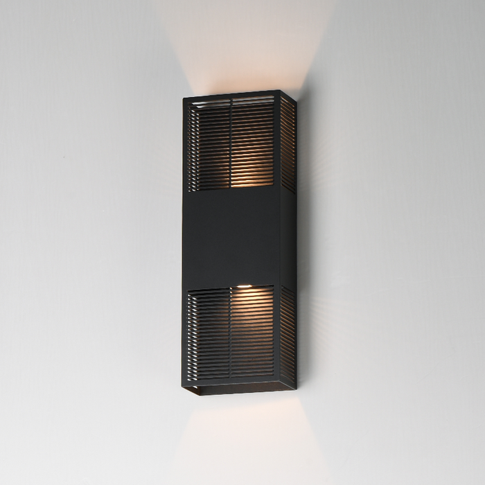 ET2 E30393 Grate 2-lt 18" Tall LED Outdoor Wall Sconce - Black