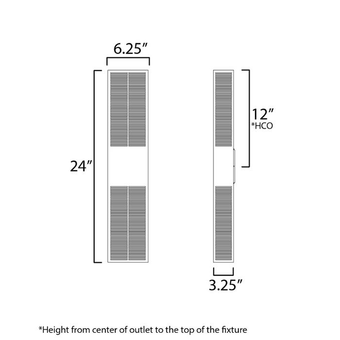 ET2 E30394 Grate 2-lt 24" Tall LED Outdoor Wall Sconce