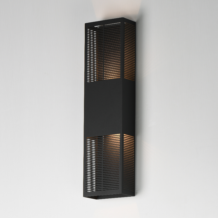 ET2 E30394 Grate 2-lt 24" Tall LED Outdoor Wall Sconce - Black