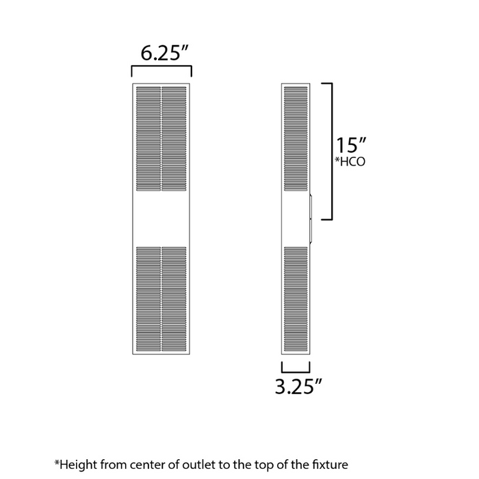 ET2 E30395 Grate 2-lt 30" Tall LED Outdoor Wall Sconce