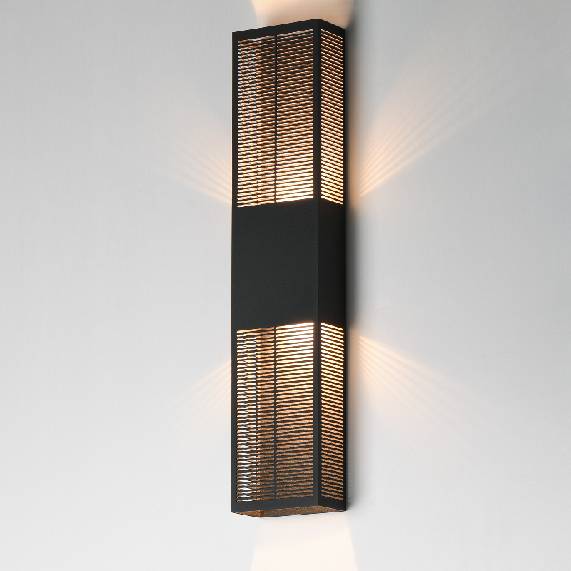 ET2 E30395 Grate 2-lt 30" Tall LED Outdoor Wall Sconce - Black