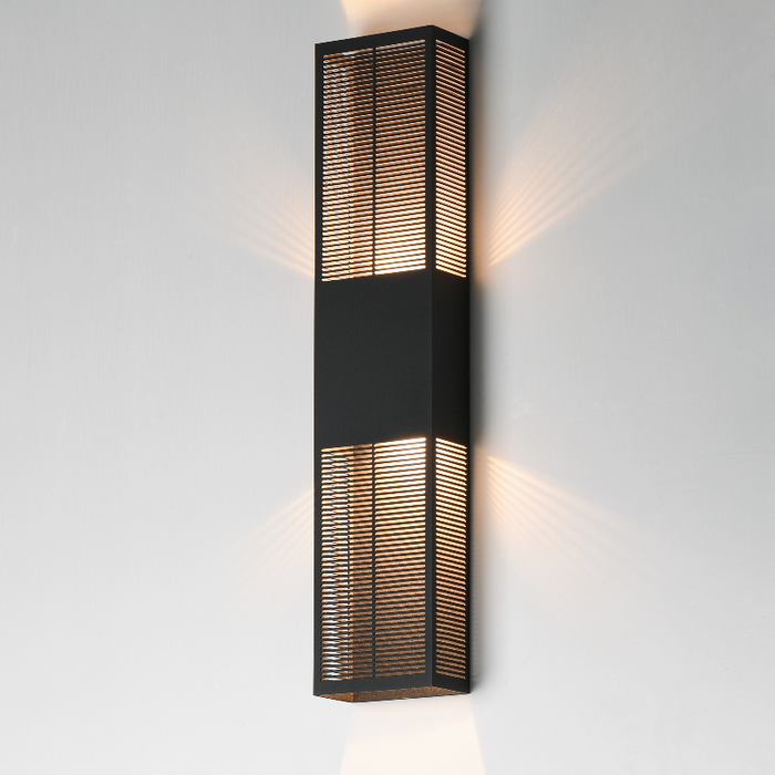 ET2 E30395 Grate 2-lt 30" Tall LED Outdoor Wall Sconce - Black