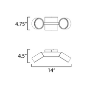 ET2 E30521 Embrace 2-lt 14" LED Wall Sconce