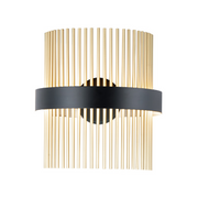 ET2 E34251 Chimes WiZ 2-lt 15" Tall LED Wall Sconce, 5CCT Selectable - Black/Satin Brass