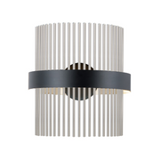 ET2 E34251 Chimes WiZ 2-lt 15" Tall LED Wall Sconce, 5CCT Selectable - Black/Satin Nickel