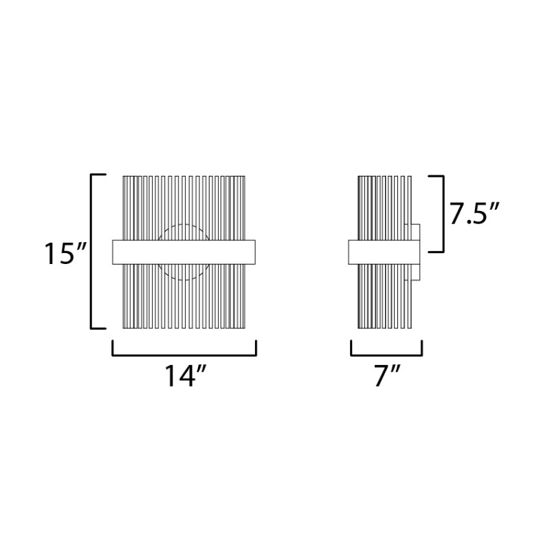 ET2 E34251 Chimes WiZ 2-lt 15" Tall LED Wall Sconce, 5CCT Selectable