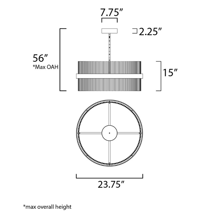 ET2 E34255 Chimes 2-lt 24" LED Pendant, 5CCT Selectable