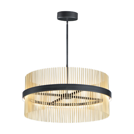 ET2 E34257 Chimes 2-lt 34" LED Pendant, 5CCT Selectable - Black/Satin Brass