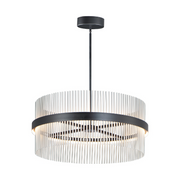 ET2 E34257 Chimes 2-lt 34" LED Pendant, 5CCT Selectable - Black/Satin Nickel