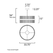 ET2 E34257 Chimes 2-lt 34" LED Pendant, 5CCT Selectable