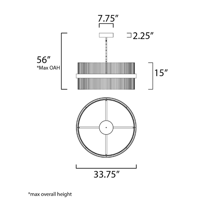 ET2 E34257 Chimes 2-lt 34" LED Pendant, 5CCT Selectable