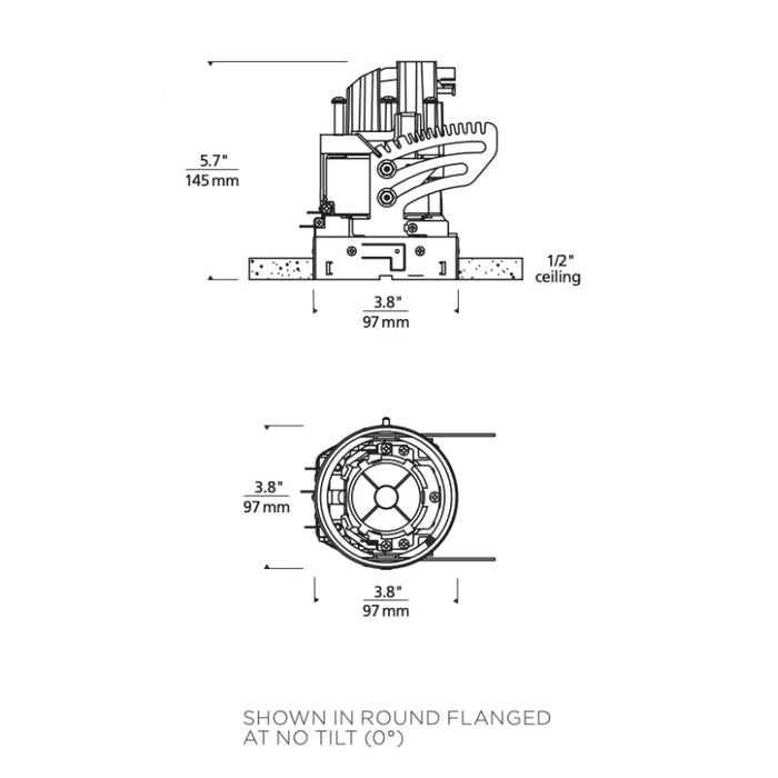 Element E3RRF 3" 17W LED Round Adjustable Downlight Flanged Remodel Housing