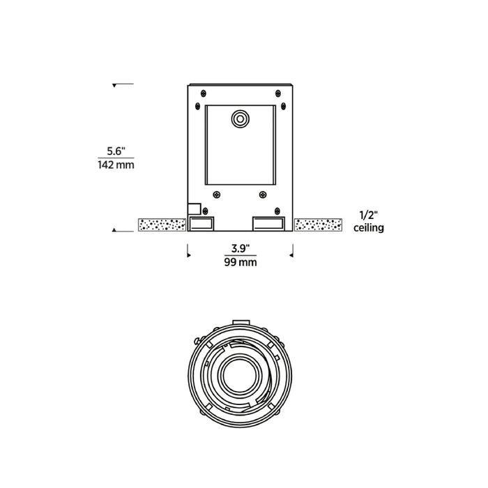 Element E3RRF 3" 11W LED Round Adjustable Downlight Flanged Remodel Housing