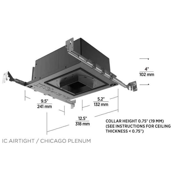 Element E3R 3" 17W LED Round Wall Wash New Construction Housing