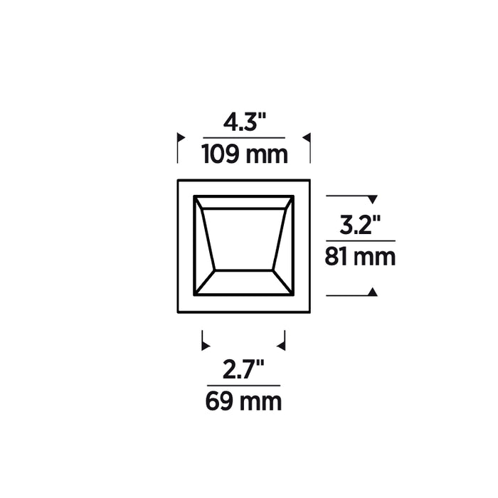 Element E3SFW 3" LED Square Flanged Wall Wash Trim