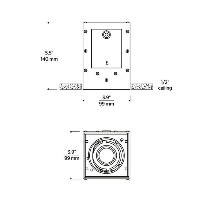Element E3SRF 3" 11W LED Square Adjustable Downlight Flanged Remodel Housing