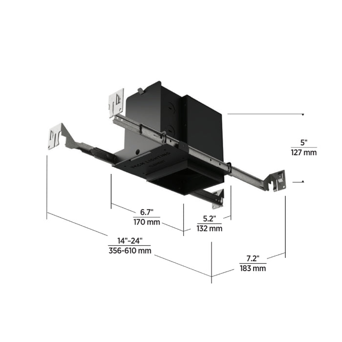 Element E3SRL 3" 11W LED Square Adjustable Downlight Flangeless New Construction Housing