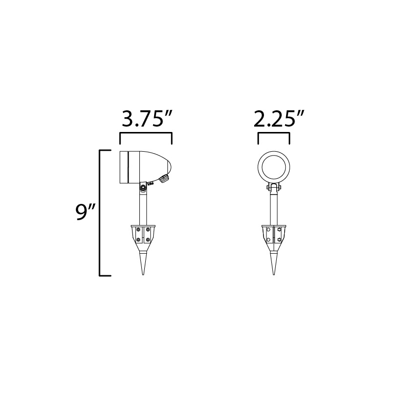 ET2 E41359 Alumilux Landscape 1-lt 9" Tall LED Path Light
