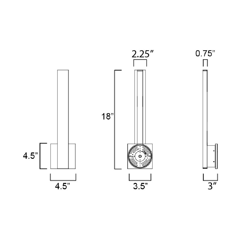 ET2 E42361 Alumilux Sideline 2-lt 18" Tall LED Outdoor Wall Sconce