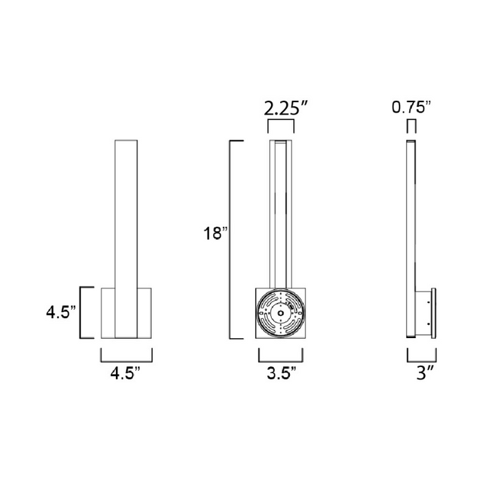ET2 E42361 Alumilux Sideline 2-lt 18" Tall LED Outdoor Wall Sconce