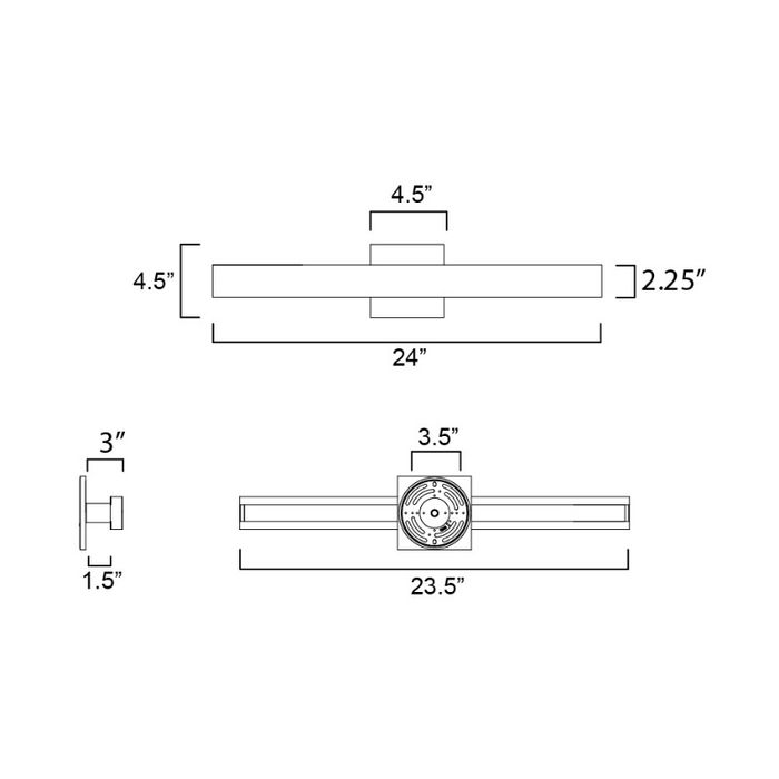 ET2 E42362 Alumilux Sideline 2-lt 24" Tall LED Outdoor Wall Sconce