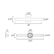 ET2 E42662 Alumilux Sideline 2-lt 24" LED Bath Vanity, 5CCT Selectable