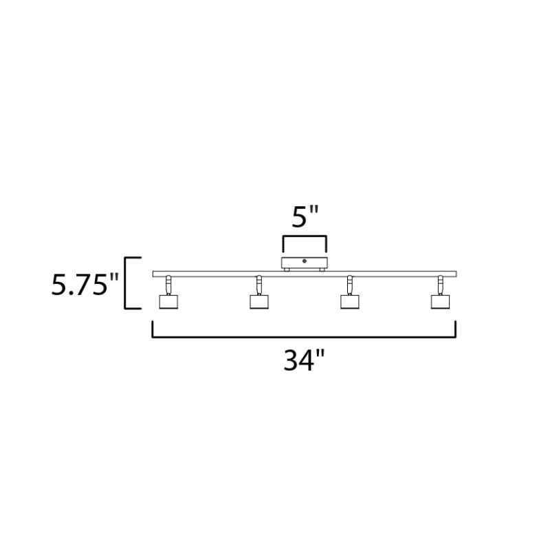 ET2 E52004 Taylor 4-lt Fixed Rail Track Light