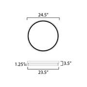 ET2 E52720 Groove 1-lt 24" LED Flush Mount, 5CCT Selectable
