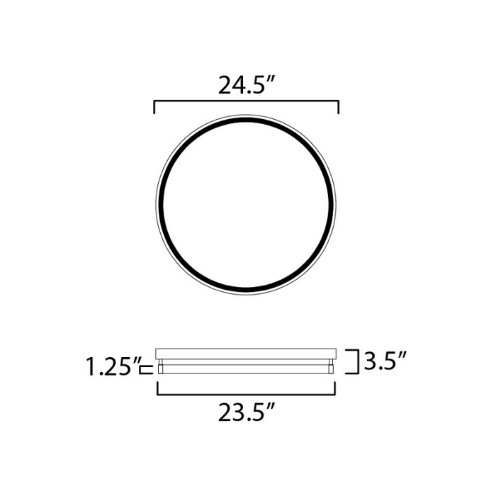 ET2 E52720 Groove 1-lt 24" LED Flush Mount, 5CCT Selectable