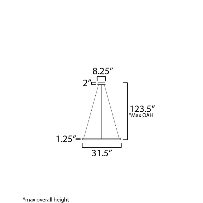 ET2 E52726 Groove 1-lt 32" LED Pendant, 5CCT Selectable