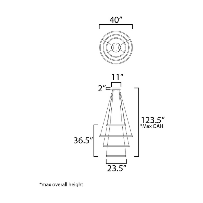 ET2 E52729 Groove 4-lt 40" LED Pendant, 5CCT Selectable