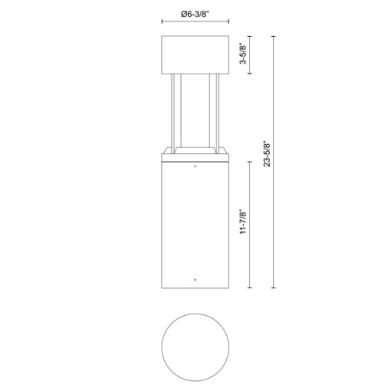 Kuzco EB40924 Novato 1-lt 24" Tall LED Bollard