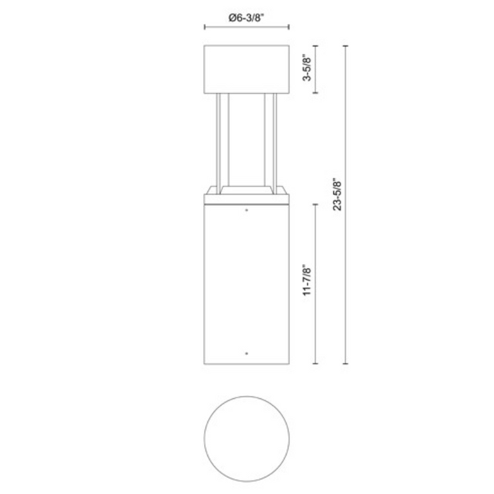 Kuzco EB40924 Novato 1-lt 24" Tall LED Bollard