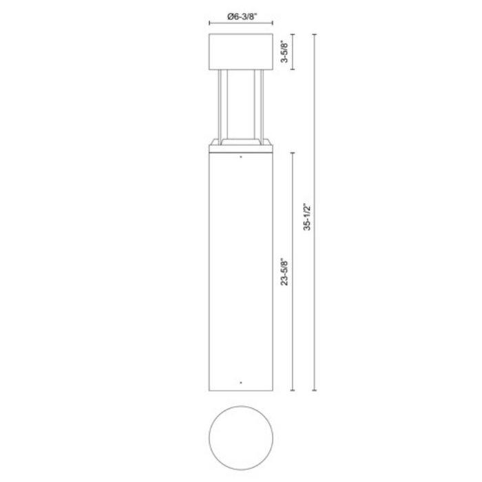 Kuzco EB40936 Novato 1-lt 36" Tall LED Bollard